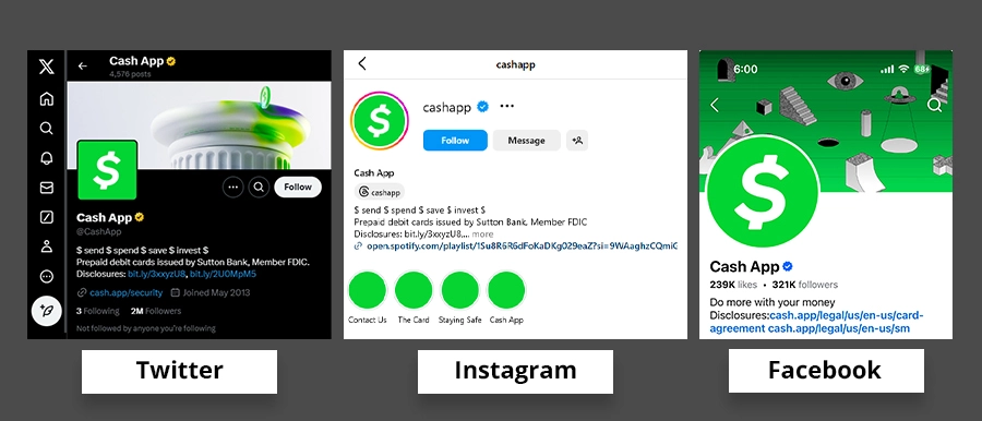 cash app social media help