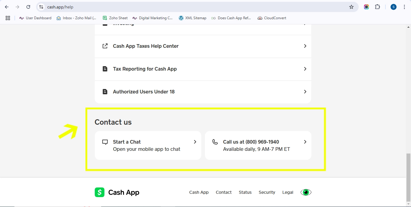cash app support